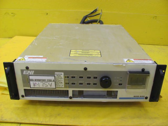 ENI DCG 200 RF Plasma Generator DCG 200Z working DC21M Z04130D110A 