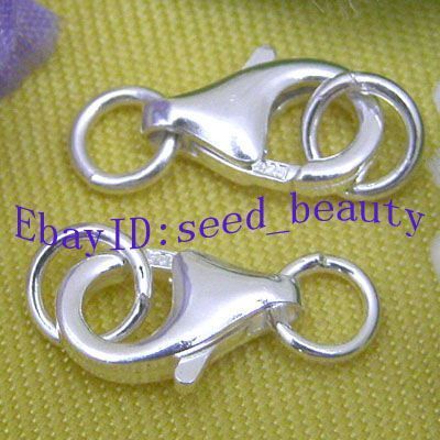 White S925 Silver Lobster Jewelry Clasp 13mm  