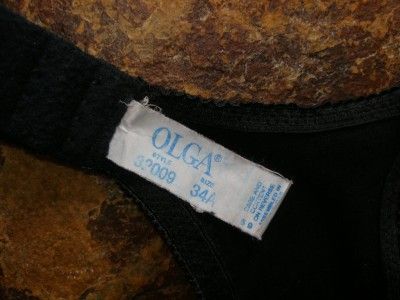   OLGA 32009 34A Black Secret Shapers Seamless Padded No Wire Bra  