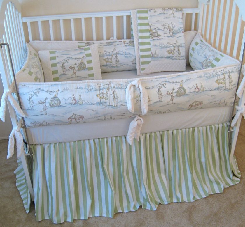 COTTONTAIL BUNNY TOILE BABY CRIB BEDDING SET BOY & GIRL  