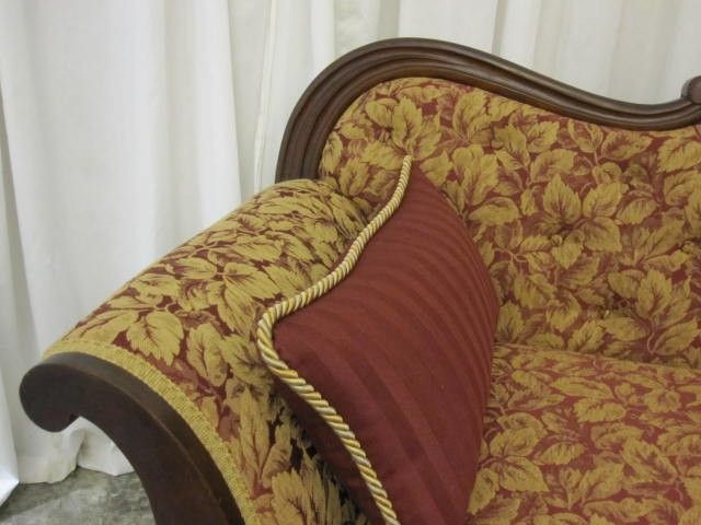 Antique 1800s 1900s Empire Style Sofa Couch w New Upholstery & Pillows 