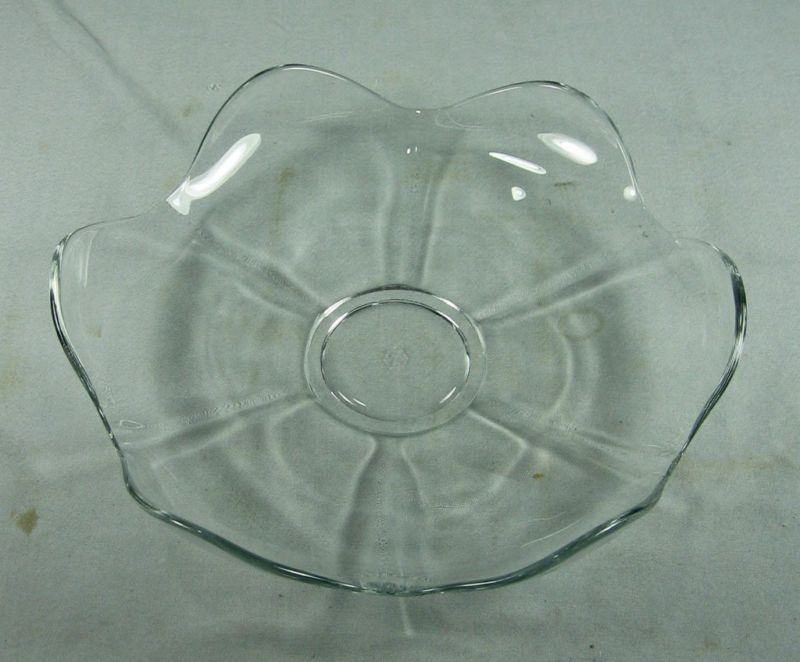 Heisey Glass Bowl with Scalloped Rim   Signed  