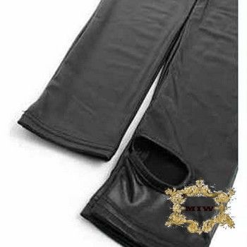   XL New Black Leather Look Fashion Skinny Pants No Heel Leggings  