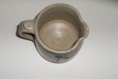 Dakota Stoneware Ringed Blue Flowers Gravy Creamer Pitcher  