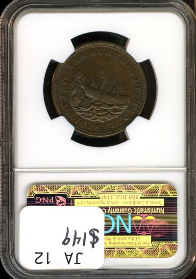 1841 NGC AU 53 BN HT 22 DANIEL WEBSTER TOKEN JA12  