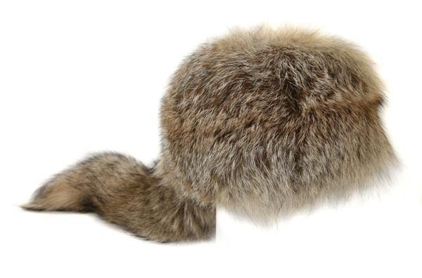 RUSSIAN RED FOX FUR HAT, TAIL, SIZE ADJUSTABLE  