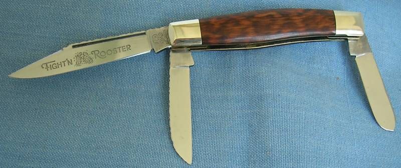 FIGHTN ROOSTER 3 BLADE STOCKMAN FOLDING KNIFE  