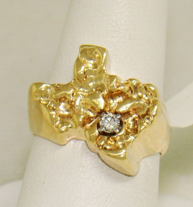   Texas Nugget Ring 14kt Gold Just in Time for the Houston Rodeo  