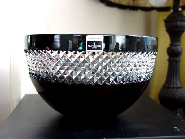 Waterford Crystal John Rocha Black Cut Bowl   NEW  