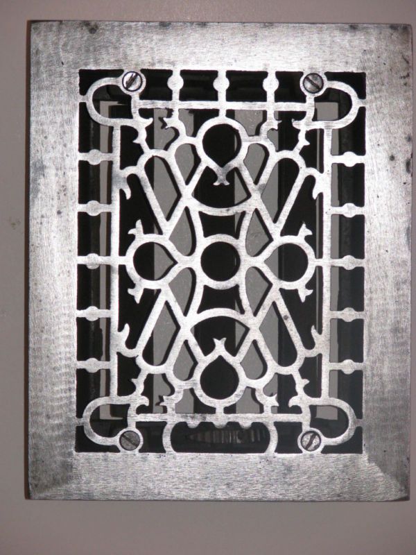 TRIBAL (6X8) CAST IRON GRATE WITH LOUVERED BACK  