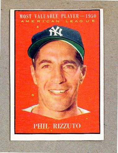 1961 TOPPS NO 471 HOF PHIL RIZZUTO MVP 1950  