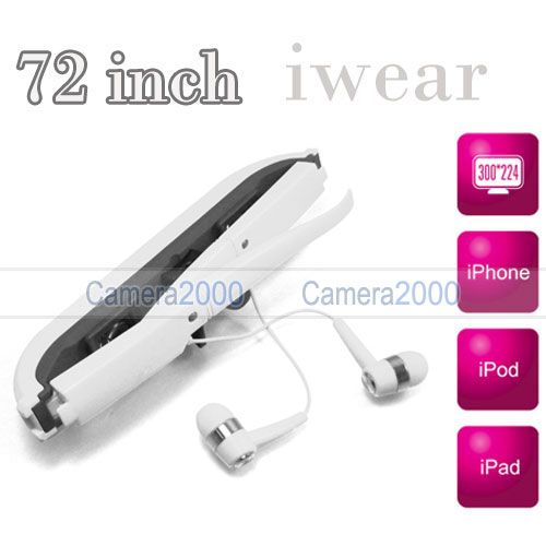 72” Virtual Screen Digital Video Eyewear Iwear Glasses F/ iPhone 