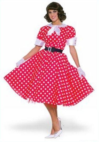 Costumes 50s Red and White Polka Dot Dance Dress  