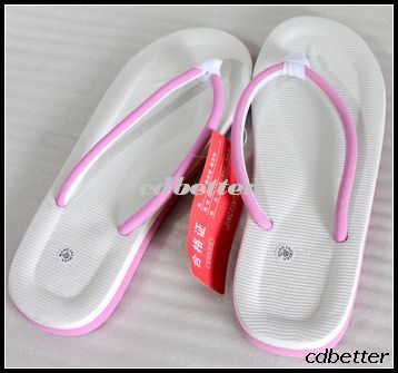 Womens Girls White Pink Flip Flops Sandals Slippers NEW  