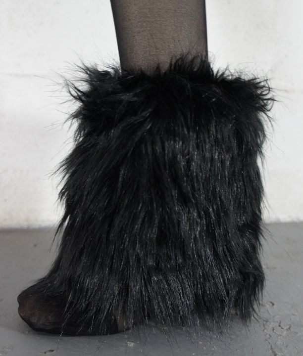 Boot Cuff Fluffy Soft Furry Faux Fur Leg Warmers Boot Toppers  
