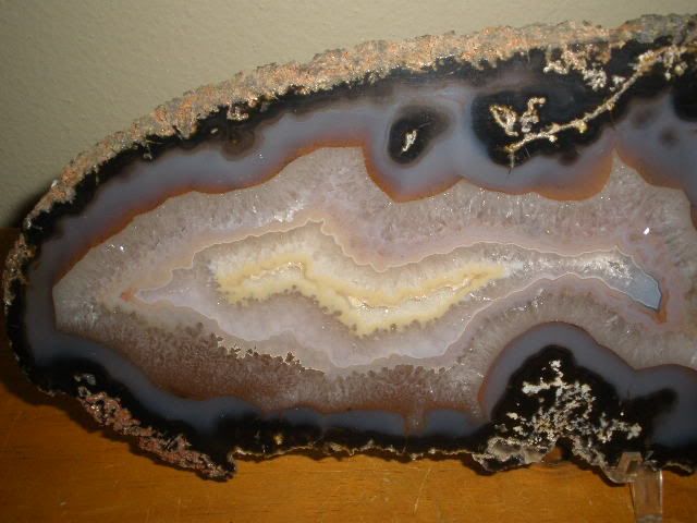 Brazilian agate polished display geode slab 16 x 5  