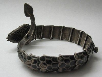 VINTAGE MEXICAN STERLING SNAKE TAXCO BRACELET 925 + enamel artist 