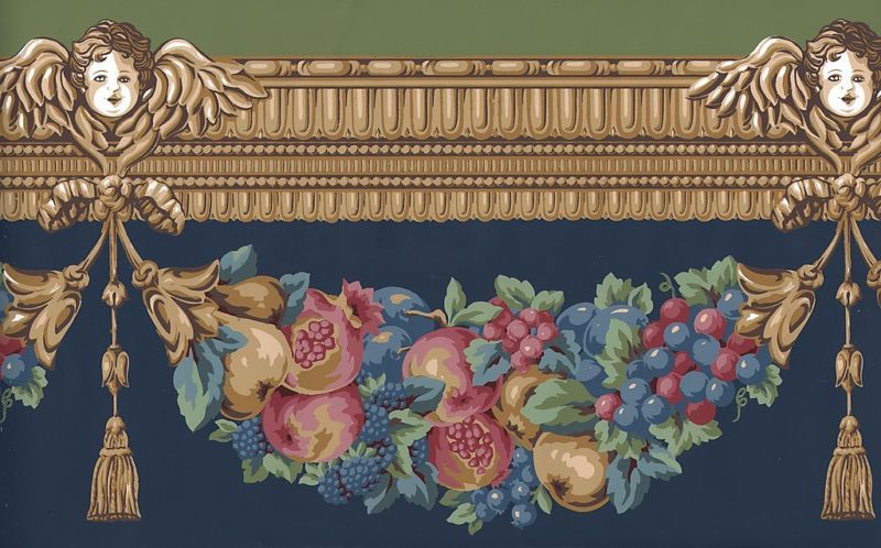 KATZENBACH & WARREN VINTAGE FRUIT WALLPAPER BVORDER  