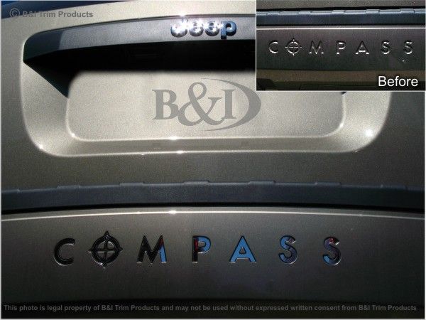 07 08 09 2010 Jeep Compass chrome insert letters  