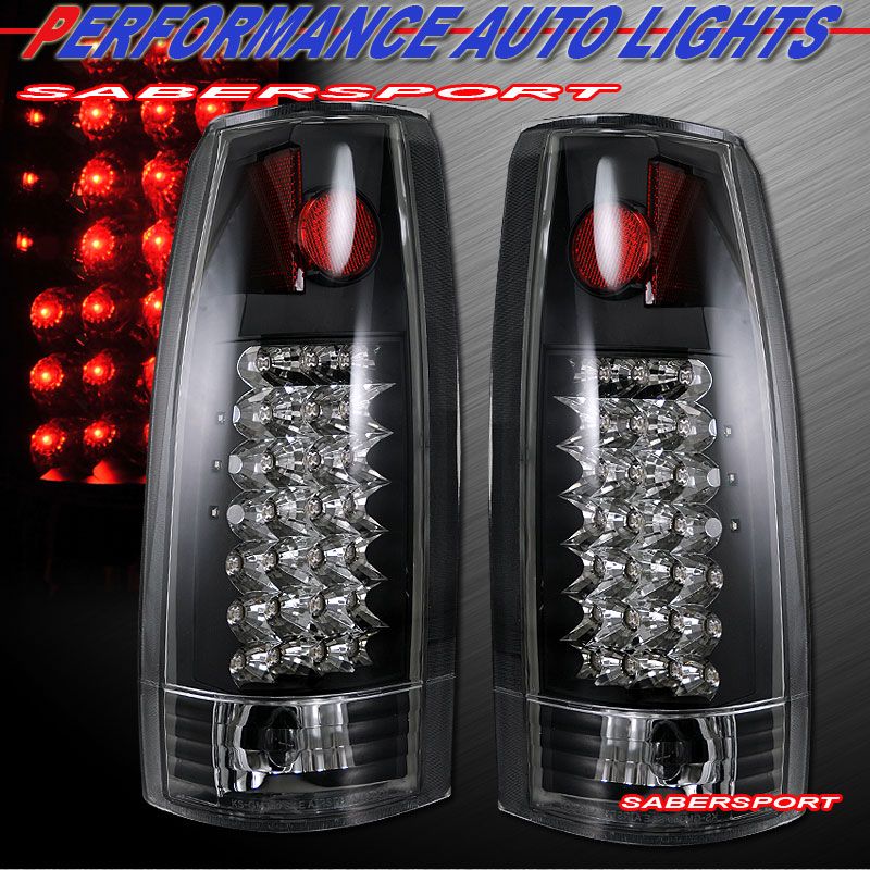 94 98 CHEVY C10 CK FULL SIZE BLACK HALO HEADLIGHTS COMBO SET + LED 