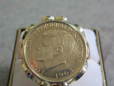 RARE14K SOLID YELLOW GOLD RING COIN JOHN F KENNEDY 1961 1963  