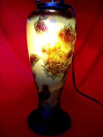 BEAUTIFUL VINTAGE GENUINE LEMAITRE FRENCH CAMEO LAMP  