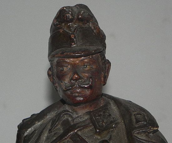 RARE FIGURAL JM HUMIDOR KUK AUSTRIAN SOLDIER KAISERJAGER KLIMT  1910s 