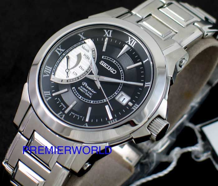 SEIKO MENS PREMIER KINETIC DIRECT DRIVE ROMAN 100M WATCH SRG001P1