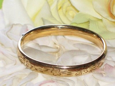 ANTIQUE VINTAGE 1940s 12K GOLD GF ENGRAVED BRACELET  