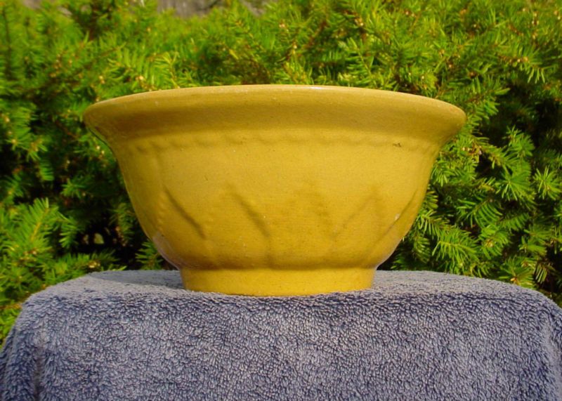 Yellow Ware Stoneware Ohio Bowl in Mustard Yellow  