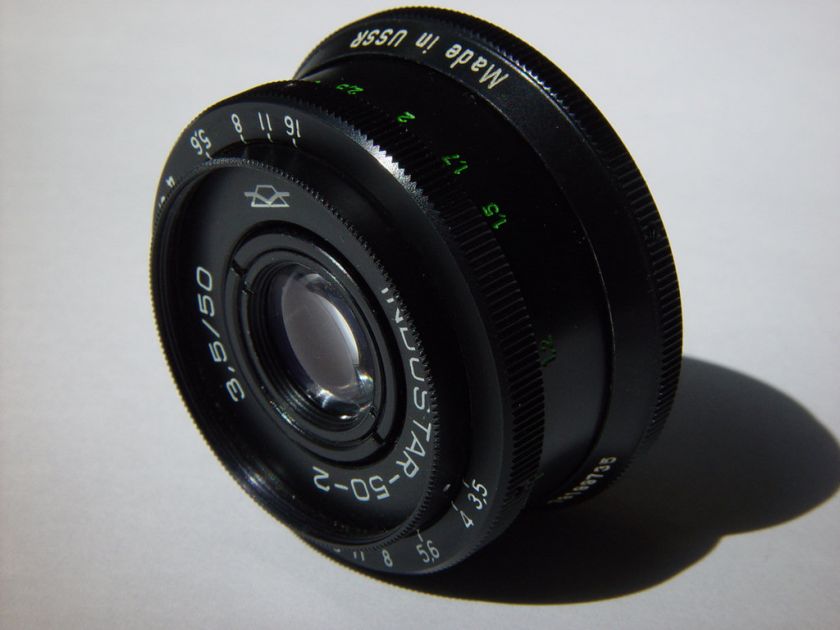 Very sharp lens, soviet copy of Carl Zeiss Tessar.