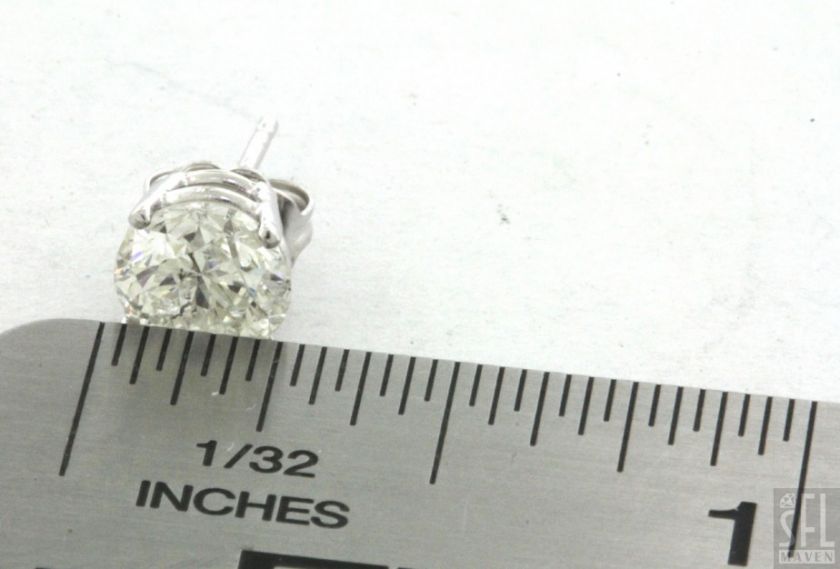   CERTIFIED 14K WHITE GOLD 2.10CT DIAMOND STUD EARRINGS $15,100 RETAIL