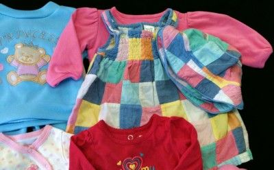 50 pcs USED Girls CLOTHES 0 3 6 MONTH Infant Huge LOT Fall Spring 