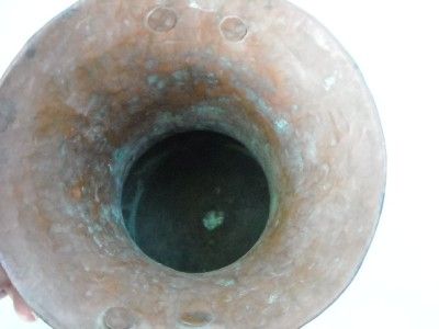 Hammered Copper Arts & Crafts Vase Vintage 12 Large  