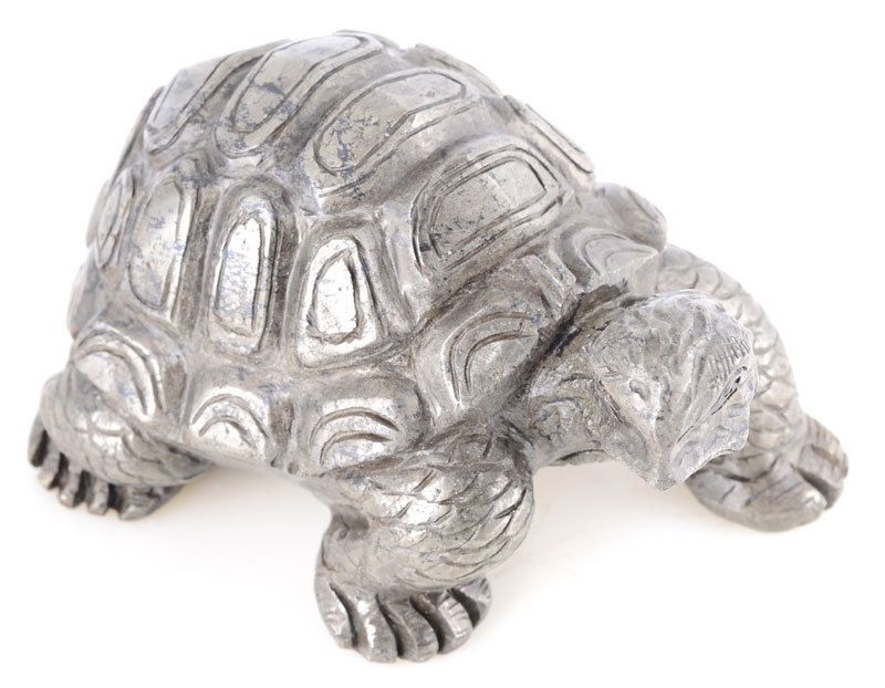 Copper Pyrite TURTLE Sculpture, Stone Carving #S35  