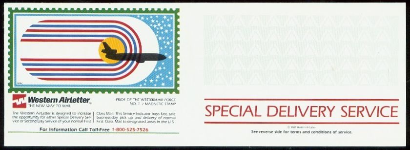 WSD 1 WESTERN AIRLETTER SPECIAL DELIVERY SERVICE STAMP  
