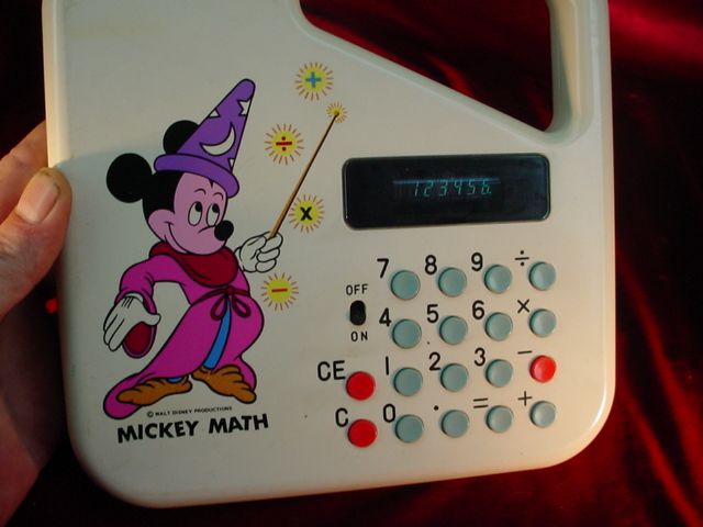   MICKEY MATH ALCO OMRON CALCULATOR Model 18 GREEN LED Display  