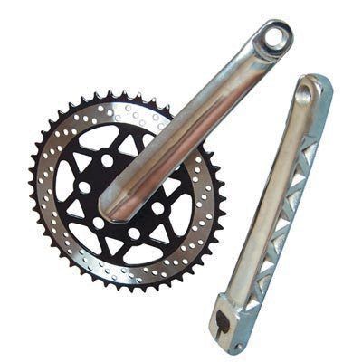   BIKE CHROME PLATED CR MO CRANKSET 44 TOOTH 180 MM PERFORATED CRANK