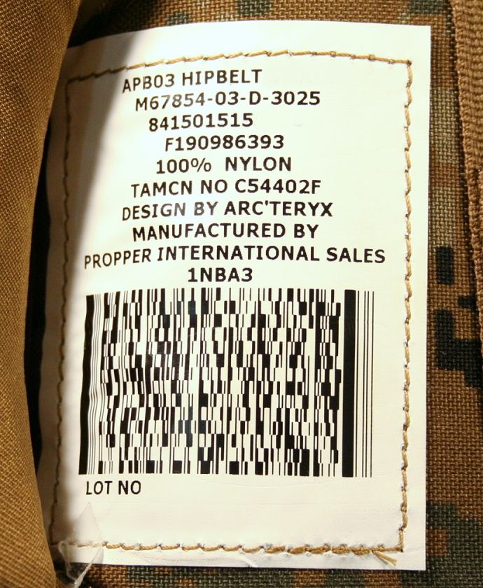 NEW USMC Marine Military MARPAT ILBE Arcteryx Backpack HIP BELT Fits 