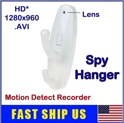 HD 1280x960 Clothes Hook Spy Hanger Camera Mini Hidden DVR Motion 