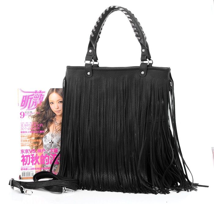 Punk Tassel Fringe handbag Shoulder Bag Messeger Bag Adjustable Strap 