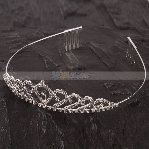 Rhinestone drops shaped tiara Crown Comb headband  