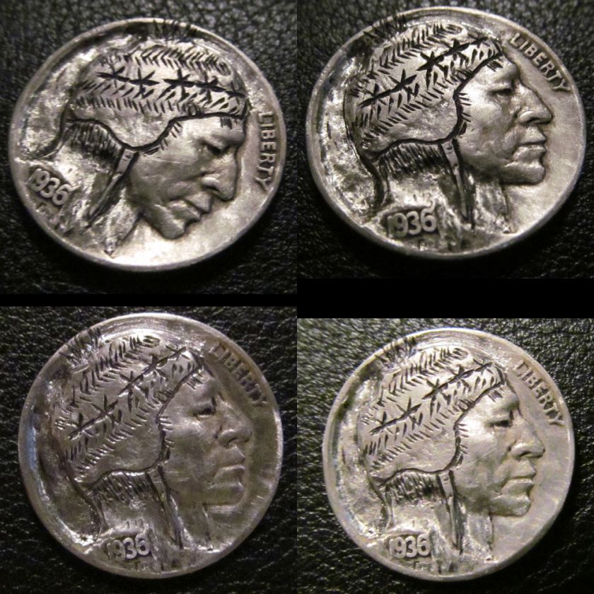 Hobo Nickel   Knitted Ski Cap   1936 Buffalo Nickel (more photos 