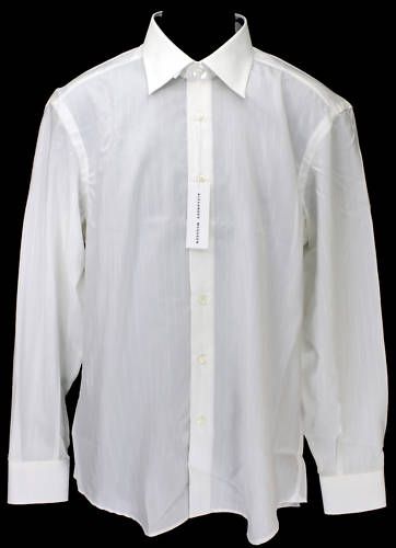 NEWT$OFFWHT PINSTR ALEXANDER MCQUEEN COTT SHIRT 17.75  