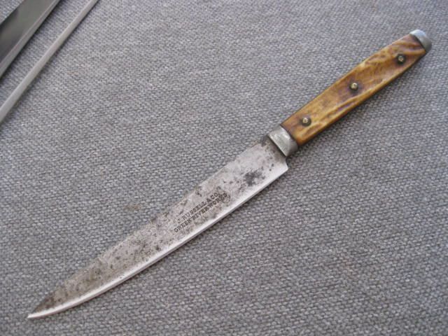   River Chefs Carbon Steel Paring Knife w/Stag Handle RARE  