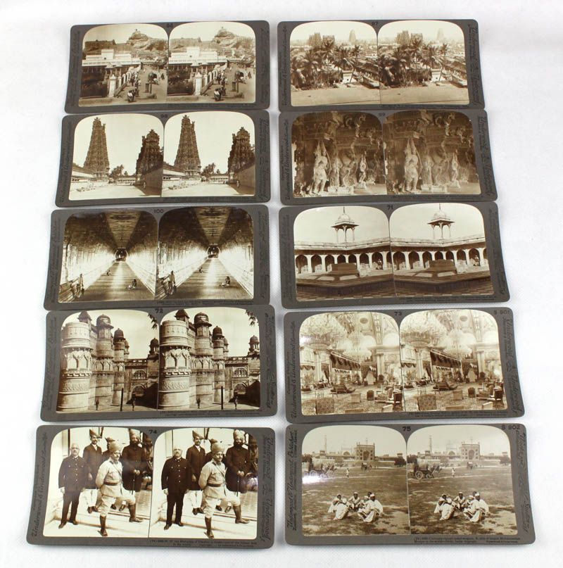 ANTIQUE 1900 ARABIC INDIA PHOTO STEREO VIEW UNDERWOOD BOX SET ARAB 