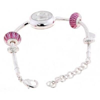 Caravelle by Bulova 43L140 Ladies Bead Charm Bracelet Watch  