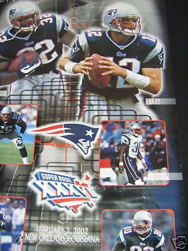 t84 Poster NEW PATRIOTS SUPERBOWL XXXVI 2002  