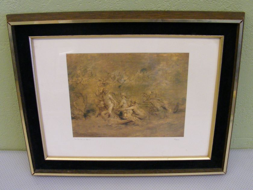 Vintage Framed Triumph Of Venus Picture Signed Rubens  