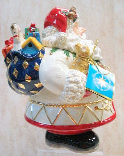 RADKO Timberland Trail Cookie Jar CERAMIC Santa 2011346  